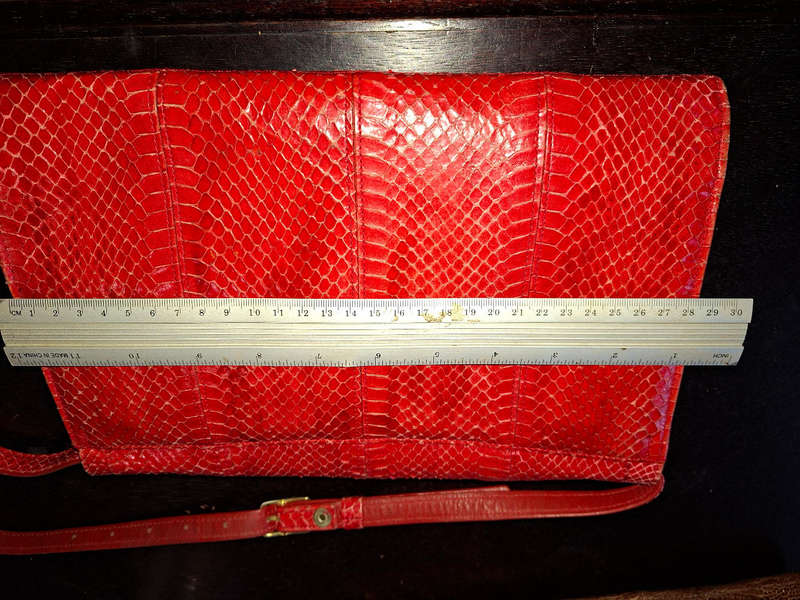 Genuine Vintage Cape Cobra Snake Skin Leather Handbag