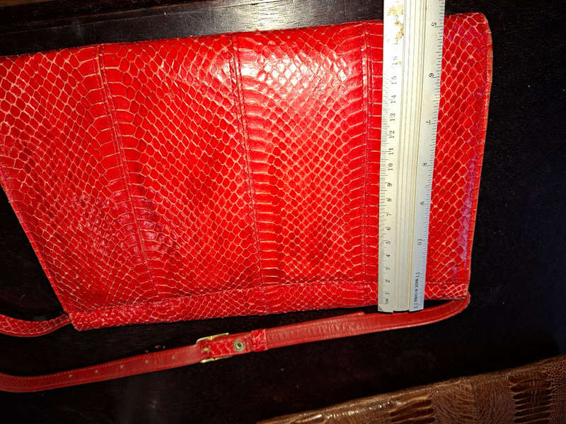 Genuine Vintage Cape Cobra Snake Skin Leather Handbag