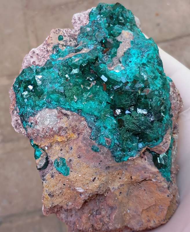 Dioptase malachite quartz - Kolwezi mining district DRC Congo