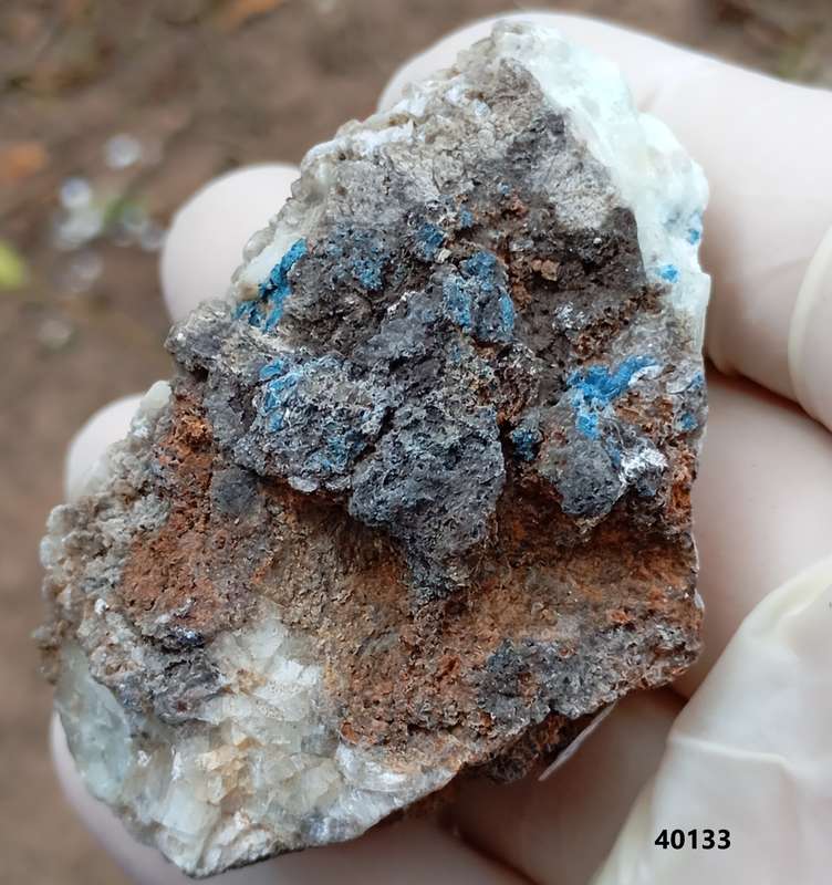 Shattuckite goethite calcite - Tantara mine DRC Congo