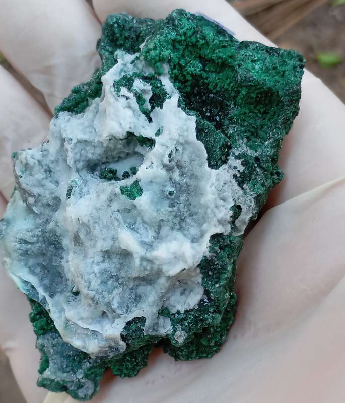 Malachite quartz - Tenke Fungume mine DRC Congo