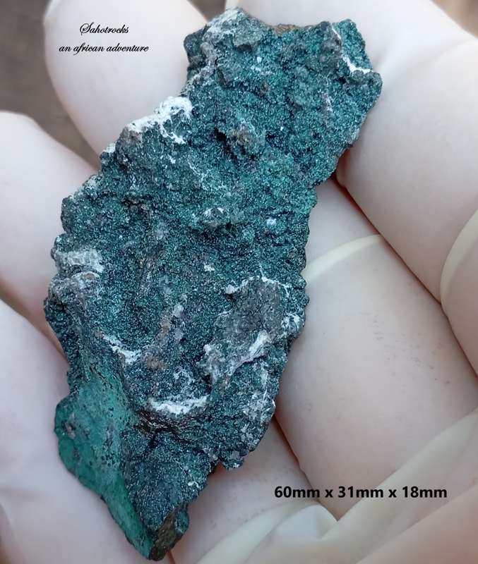 Malachite pyrite calcite - Tsumeb mine Namibia