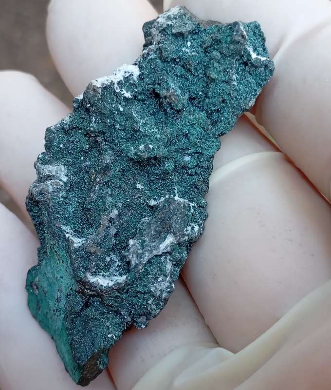 Malachite pyrite calcite - Tsumeb mine Namibia