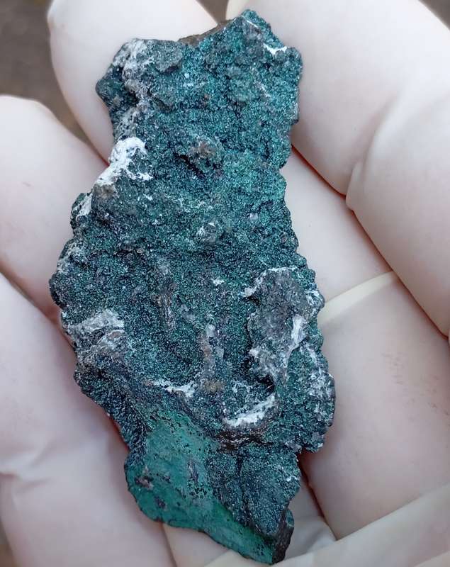 Malachite pyrite calcite - Tsumeb mine Namibia