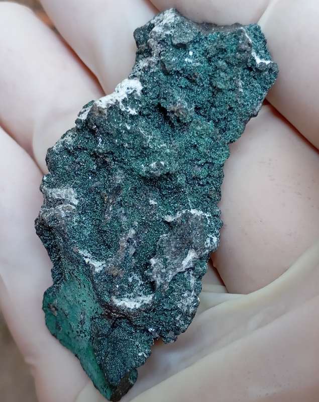 Malachite pyrite calcite - Tsumeb mine Namibia
