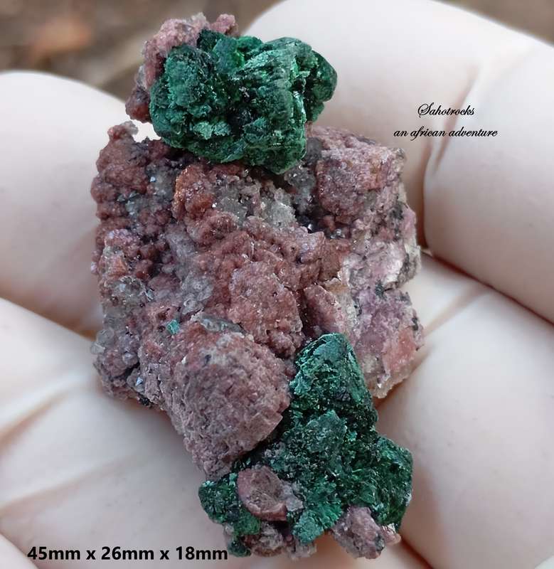 Cobaltoan calcite malachite quartz - Kakanda deposit DRC Congo