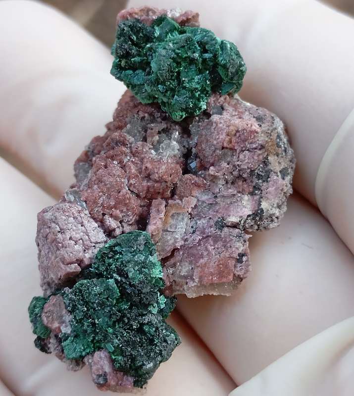 Cobaltoan calcite malachite quartz - Kakanda deposit DRC Congo
