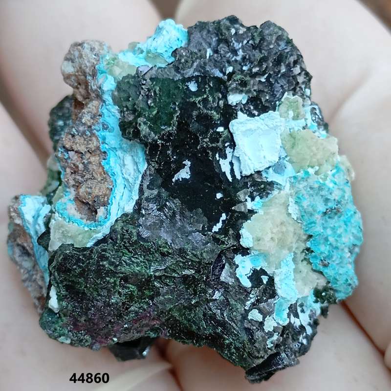 Kolwezite chrysocolla malachite calcite - Mashamba West mine DRC Congo