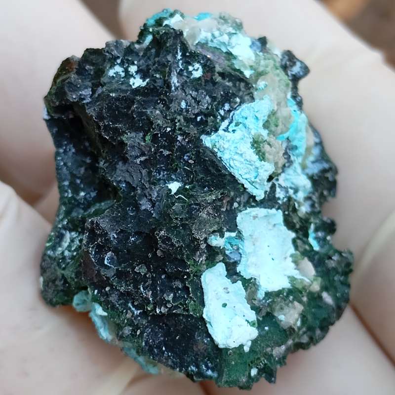 Kolwezite chrysocolla malachite calcite - Mashamba West mine DRC Congo