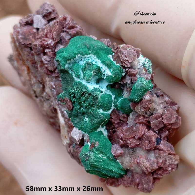 Cobaltoan calcite heterogenite malachite chrysocolla quartz - Kakanda deposit DRC Congo