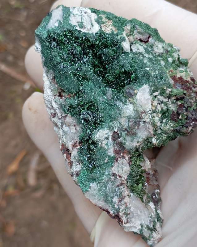 Malachite heterogenite quartz - Tenke Fungurume mine DRC Congo