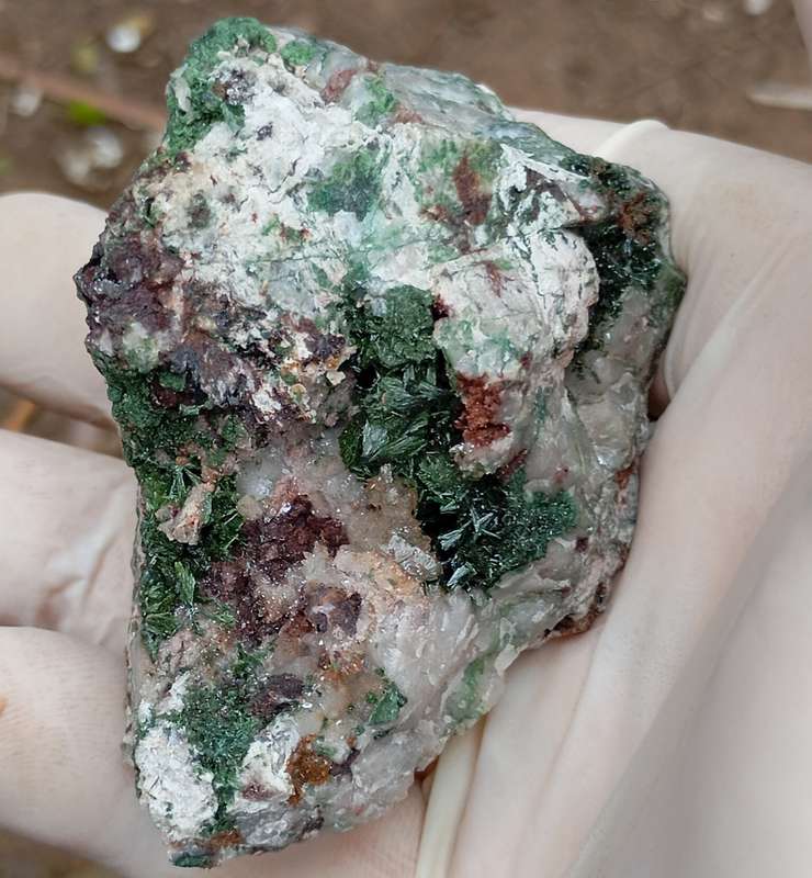 Malachite heterogenite quartz - Tenke Fungurume mine DRC Congo