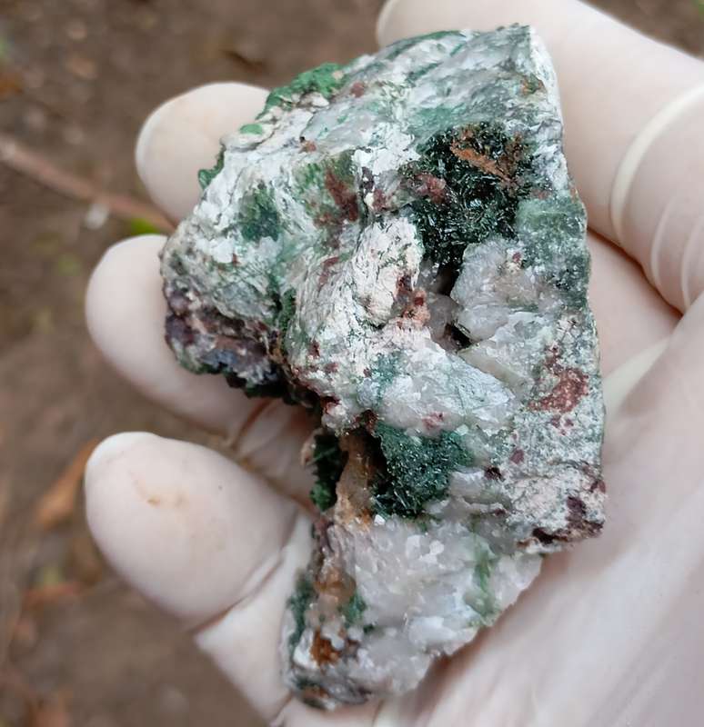 Malachite heterogenite quartz - Tenke Fungurume mine DRC Congo
