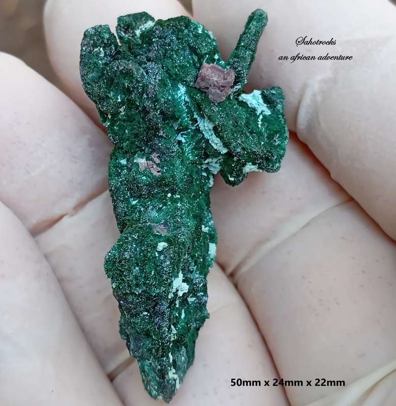 Malachite pseudomorph after baryte cobaltoan calcite chrysocolla - Kakanda deposit DRC Congo