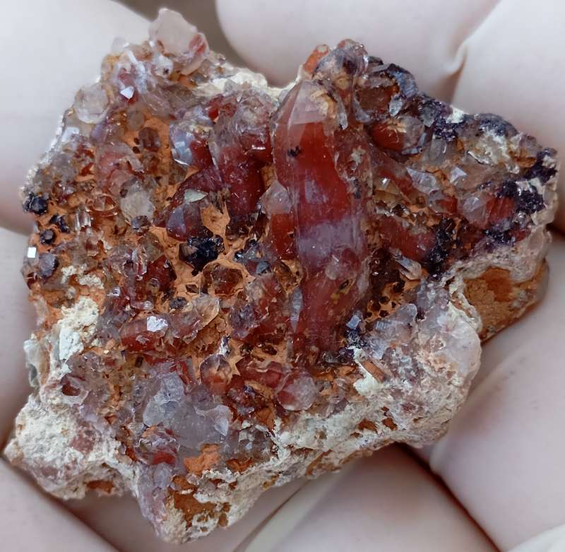 Hematite in quartz - Orange River N Cape South Africa