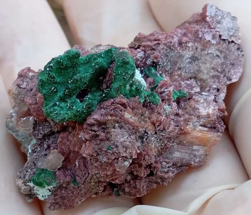 Malachite cobaltoan calcite quartz chrysocolla - Kakanda deposit DRC Congo