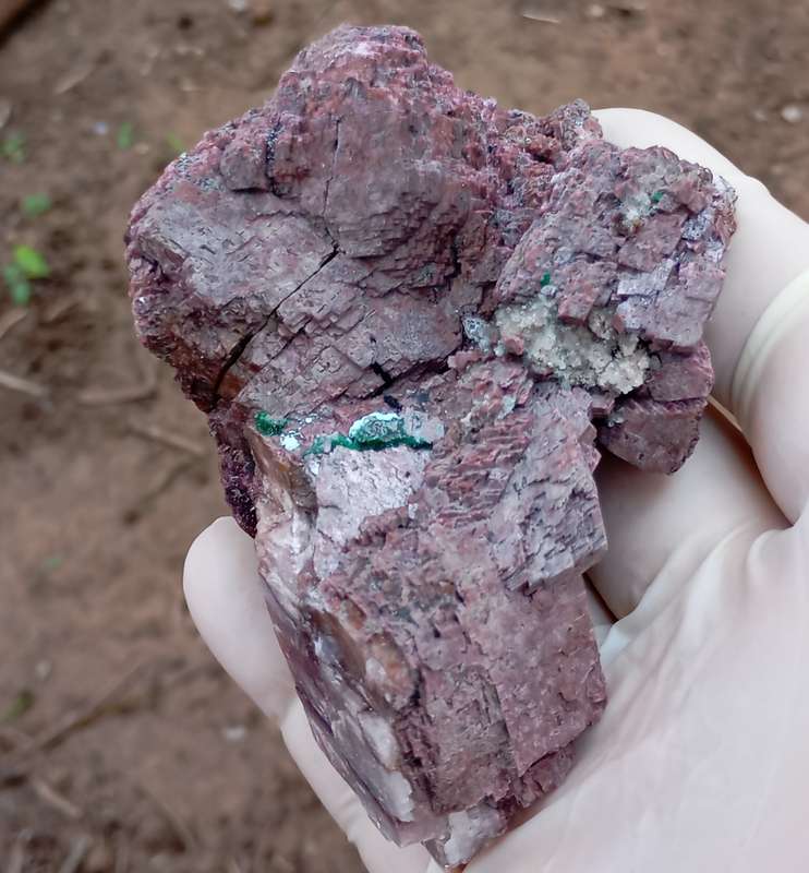 Cobaltoan calcite heterogenite chrysocolla malachite - Kakanda deposit DRC Congo