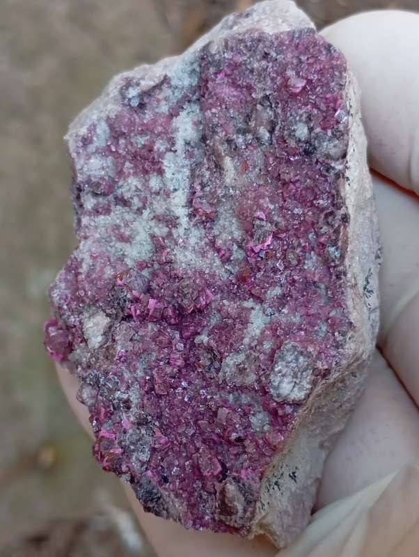 Cobaltoan calcite heterogenite quartz - Mashamba West mine DRC Congo