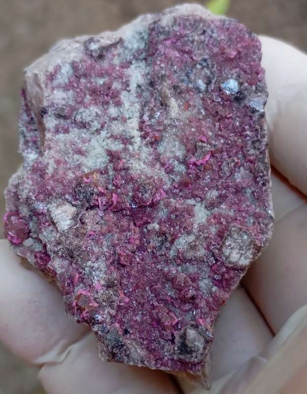 Cobaltoan calcite heterogenite quartz - Mashamba West mine DRC Congo