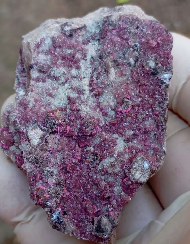 Cobaltoan calcite heterogenite quartz - Mashamba West mine DRC Congo