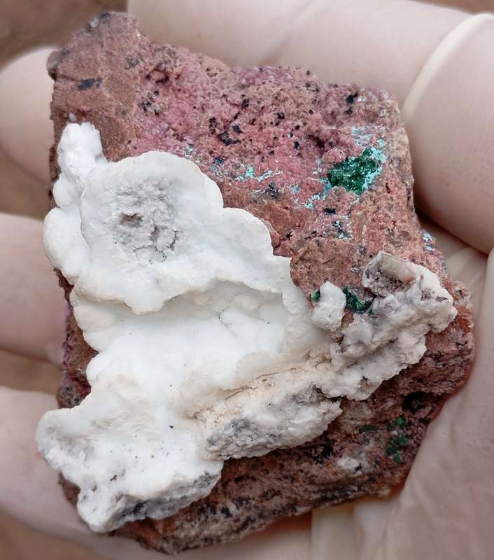 Cobaltoan calcite heterogenite aragonite chrysocolla - Kakanda deposit DRC Congo