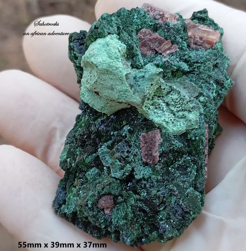 Kolwezite malachite cobaltoan calcite - Kakanda deposit DRC Congo