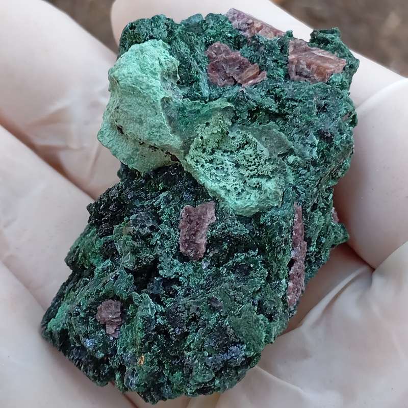 Kolwezite malachite cobaltoan calcite - Kakanda deposit DRC Congo