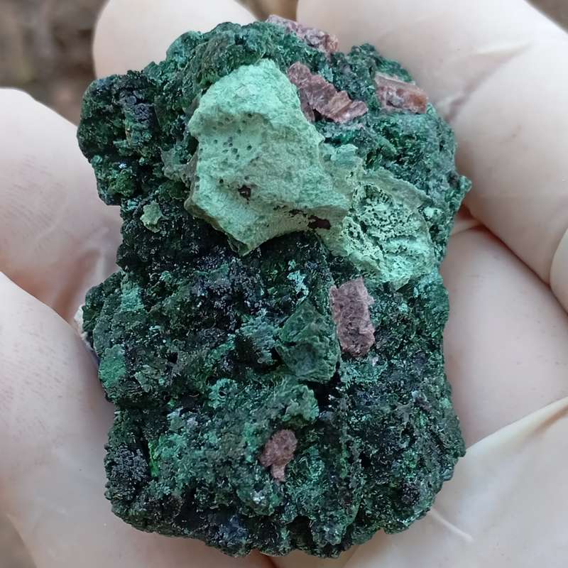 Kolwezite malachite cobaltoan calcite - Kakanda deposit DRC Congo