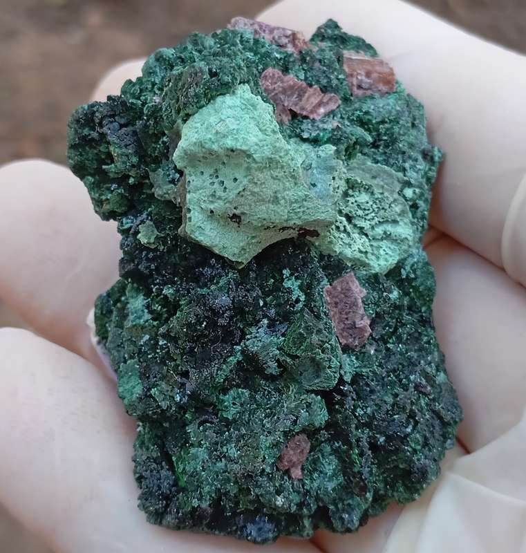 Kolwezite malachite cobaltoan calcite - Kakanda deposit DRC Congo
