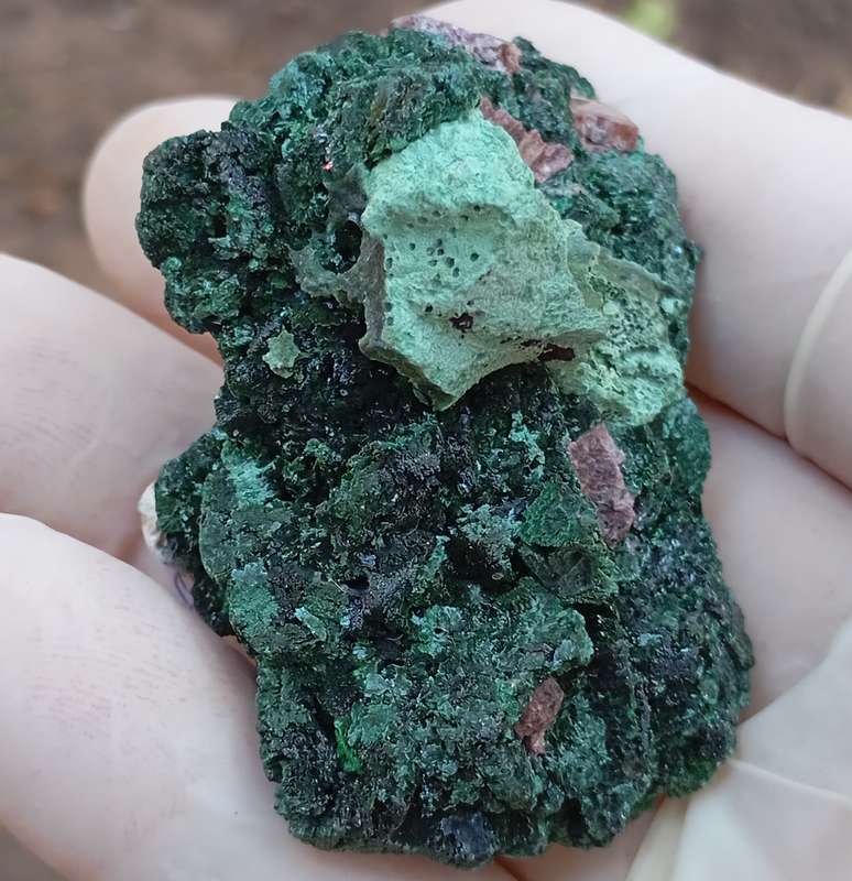 Kolwezite malachite cobaltoan calcite - Kakanda deposit DRC Congo
