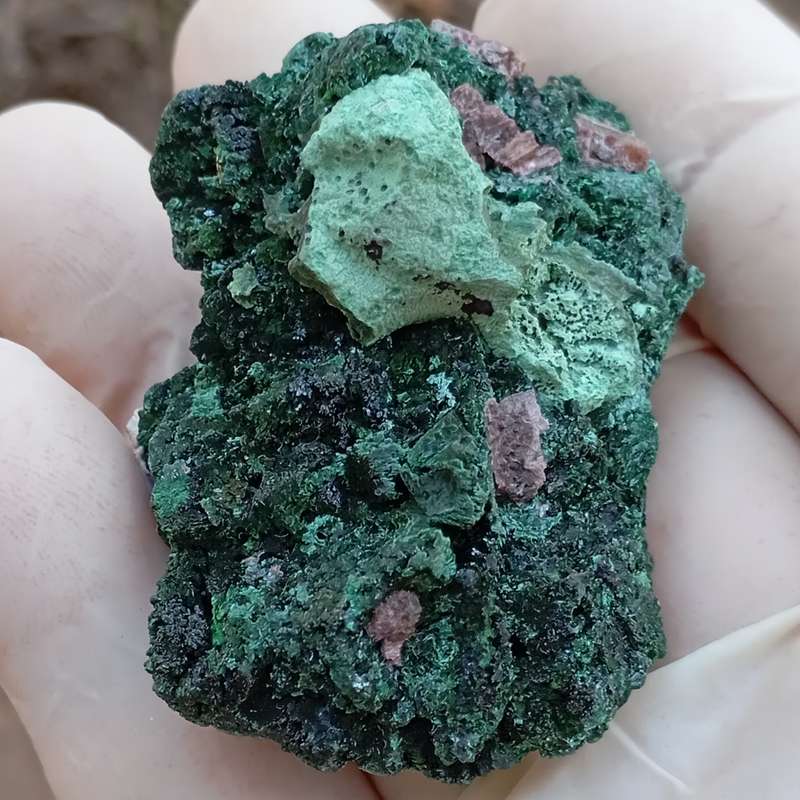 Kolwezite malachite cobaltoan calcite - Kakanda deposit DRC Congo