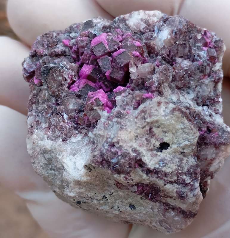 Cobaltoan calcite heterogenite quartz - Mashamba West mine DRC Congo