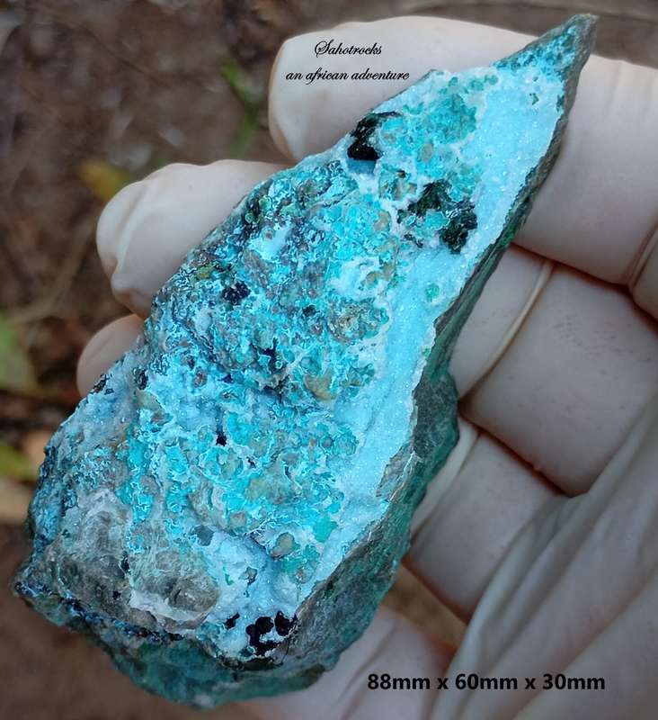 Chrysocolla malachite quartz - Tenke Fungurume mine DRC Congo