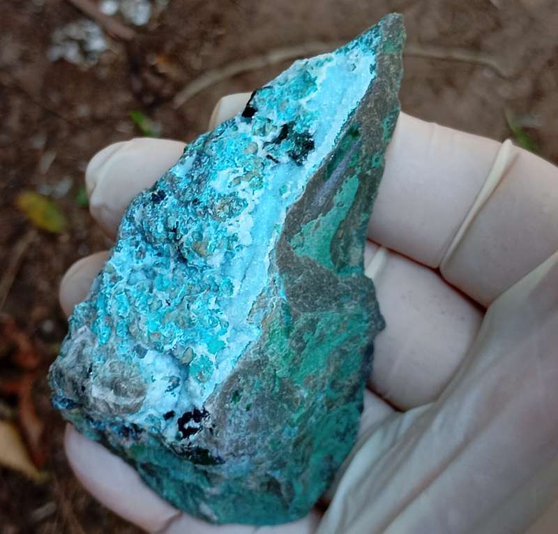 Chrysocolla malachite quartz - Tenke Fungurume mine DRC Congo