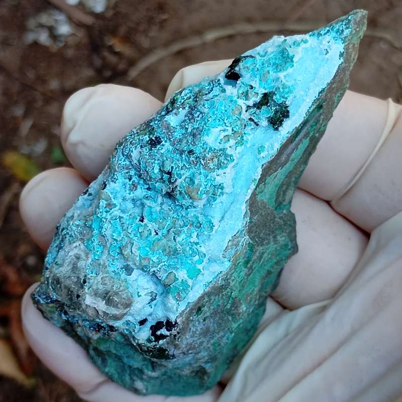 Chrysocolla malachite quartz - Tenke Fungurume mine DRC Congo
