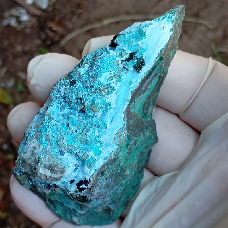 Chrysocolla malachite quartz - Tenke Fungurume mine DRC Congo