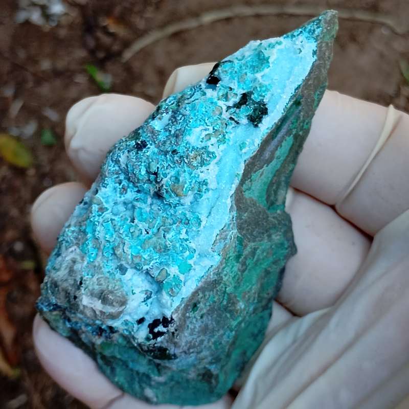 Chrysocolla malachite quartz - Tenke Fungurume mine DRC Congo