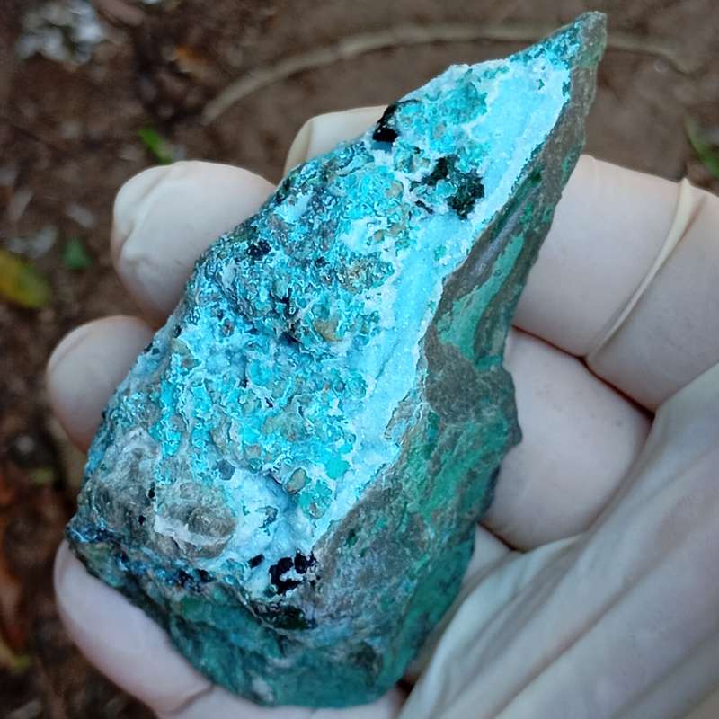Chrysocolla malachite quartz - Tenke Fungurume mine DRC Congo