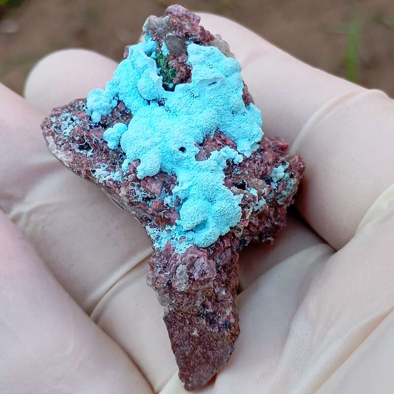 Cobaltoan calcite chrysocolla malachite quartz - Kakanda deposit DRC Congo