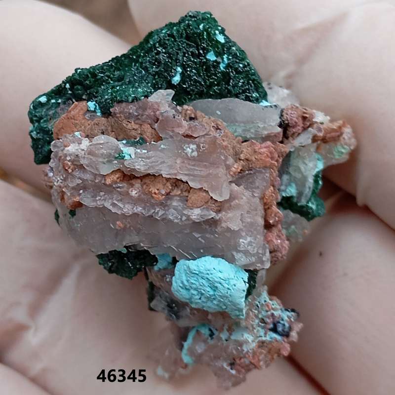Malachite chrysocolla heterogenite quartz - Kakanda deposit DRC Congo