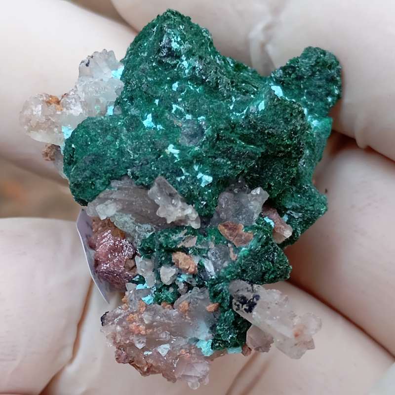 Malachite chrysocolla heterogenite quartz - Kakanda deposit DRC Congo