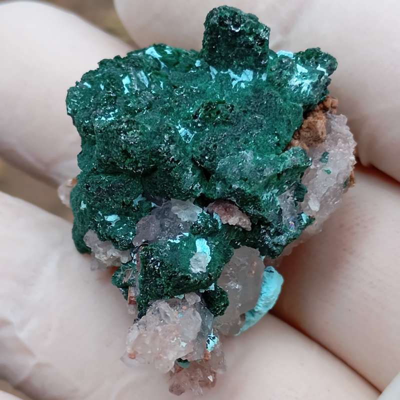Malachite chrysocolla heterogenite quartz - Kakanda deposit DRC Congo