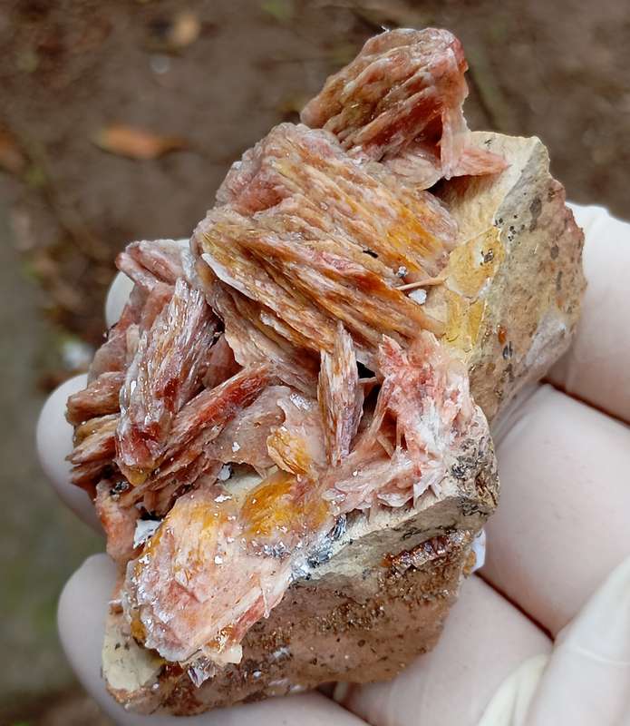 Vanadinite baryte goethite - Mibladen mining district Morocca