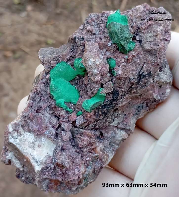 Malachite cobaltoan calcite heterogenite quartz - Kakanda deposit DRC Congo