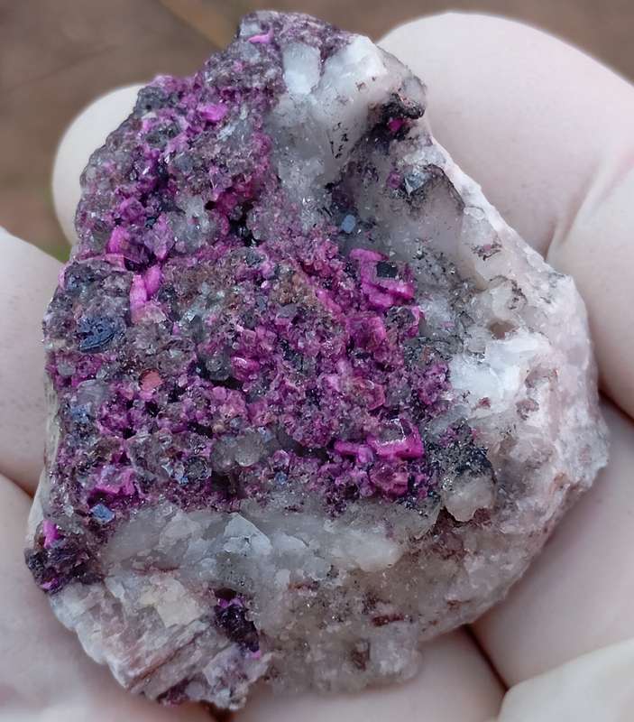 Cobaltoan calcite heterogenite quartz - Mashamba West mine DRC Congo
