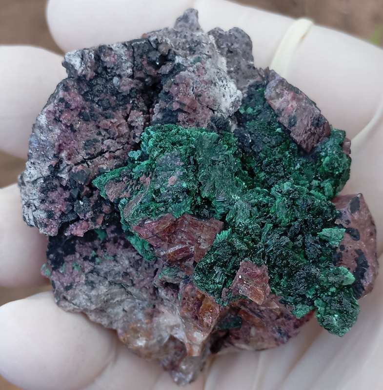 Cobaltoan calcite heterogenite malachite quartz - Kakanda deposit DRC Congo
