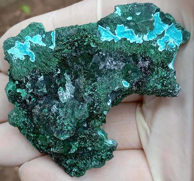 Malachite chrysocolla calcite - Mashamba West mine DRC Congo