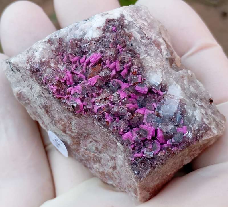Cobaltoan calcite heterogenite malachite quartz - Mashamba West mine DRC Congo