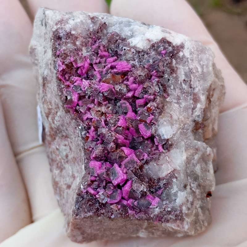 Cobaltoan calcite heterogenite malachite quartz - Mashamba West mine DRC Congo