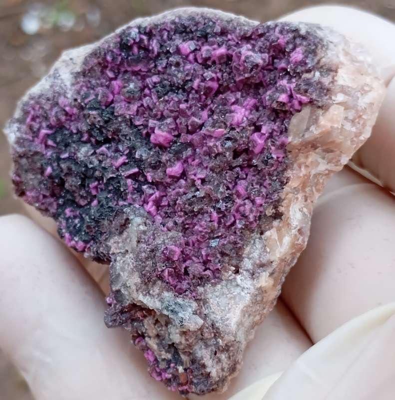 Cobaltoan calcite heterogenite - Mashamba West mine DRC Congo